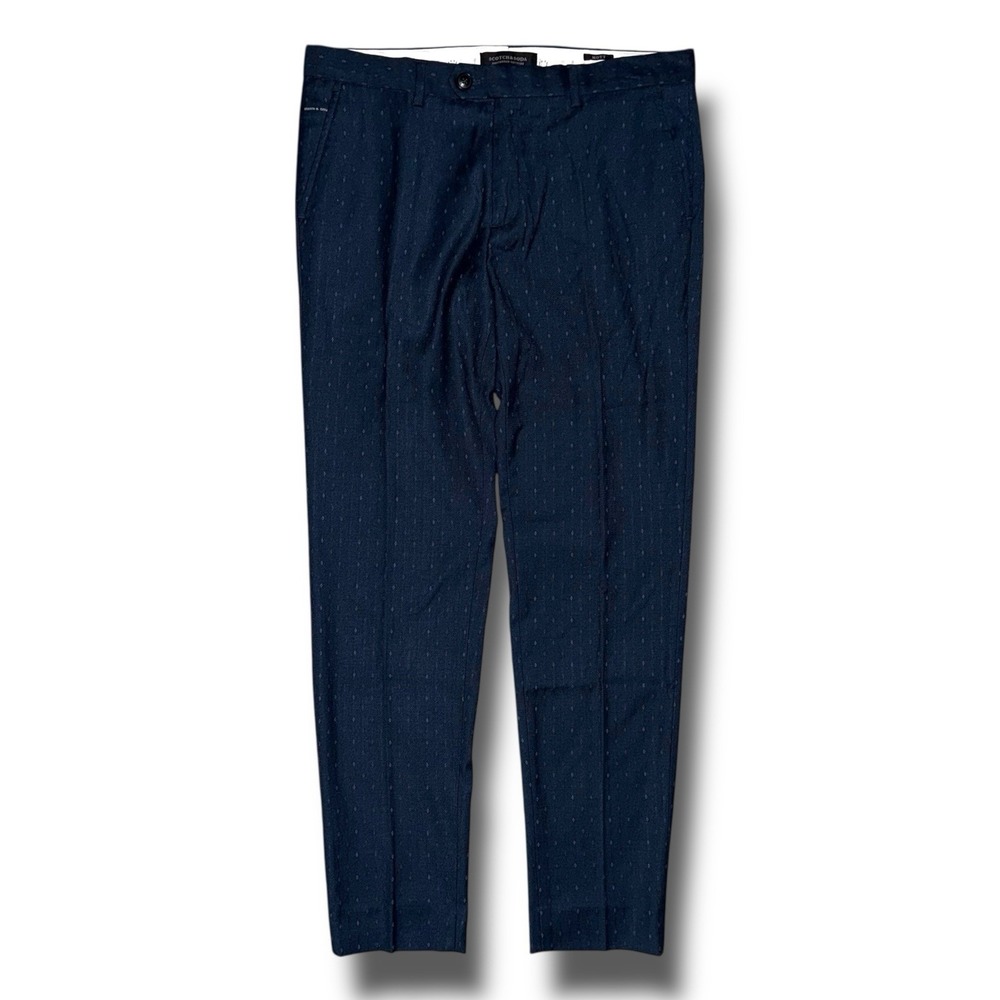 SCOTCH SODA Trousers Men 31x32 (Fits 35x30) Mott Diamond Slim Pleated Dress Pant